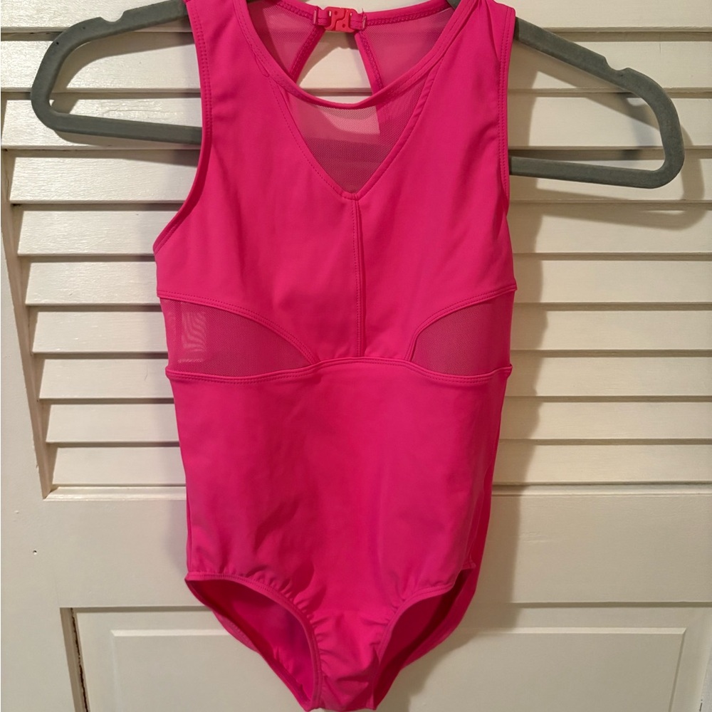 Hot Pink Sleeveless One-Piece Leotard
